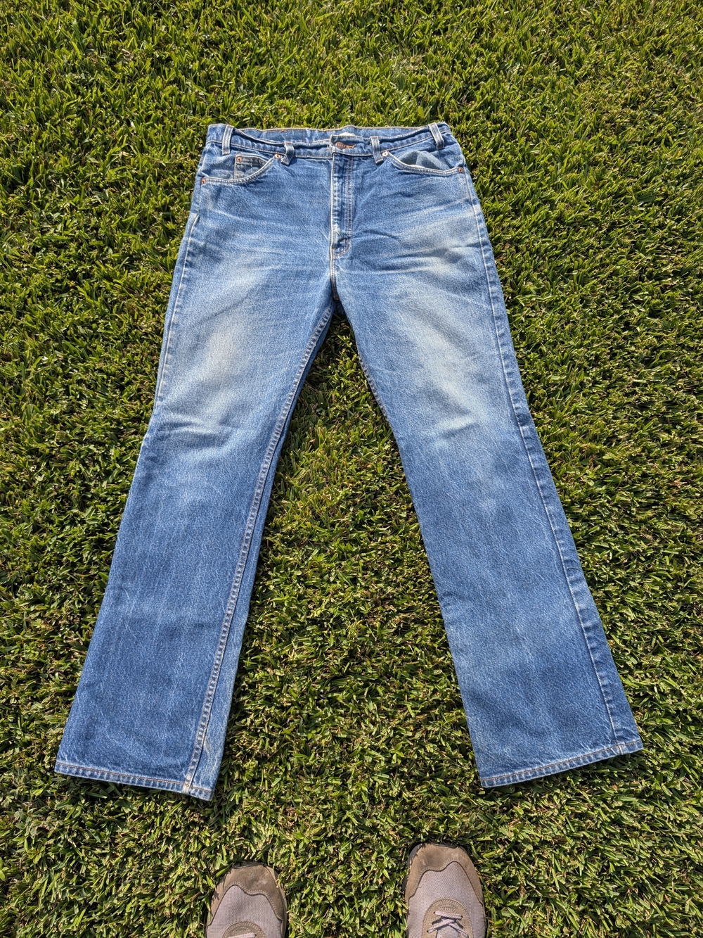 Levi's 517 Orange Tab Bootcut Jeans Size 36x33 Vintage Made in USA Blue Denim